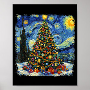 Christmas Tree Van Gogh Starry Night Christmas 202 Poster