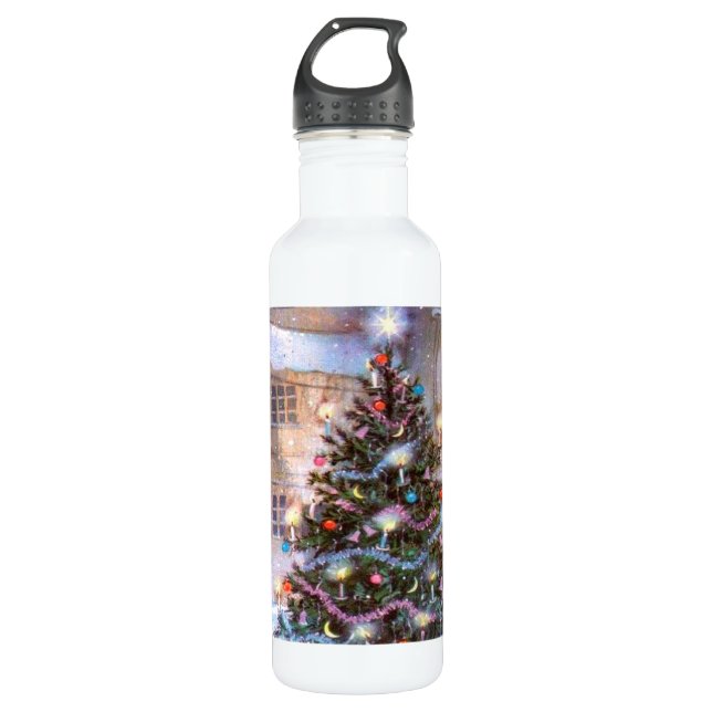 Christmas Tree Vintage 710 Ml Water Bottle (Front)