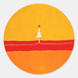 Christmas Tree, Vintage, Abstract  Classic Round Sticker