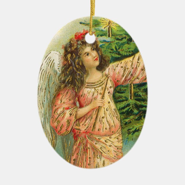 Christmas Tree Vintage Angel Ornament (Front)