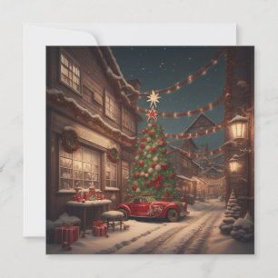 Christmas tree vintage Holiday Card 