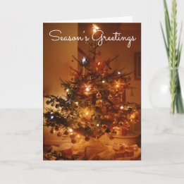 Christmas Tree Vintage Holiday Train & Town Card