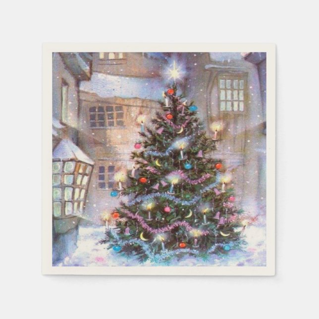 Christmas Tree Vintage Napkin (Front)