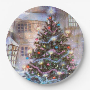 Christmas Tree Vintage Paper Plate