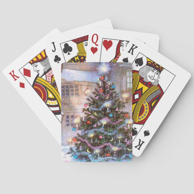 Christmas Tree Vintage Playing Cards (Back)