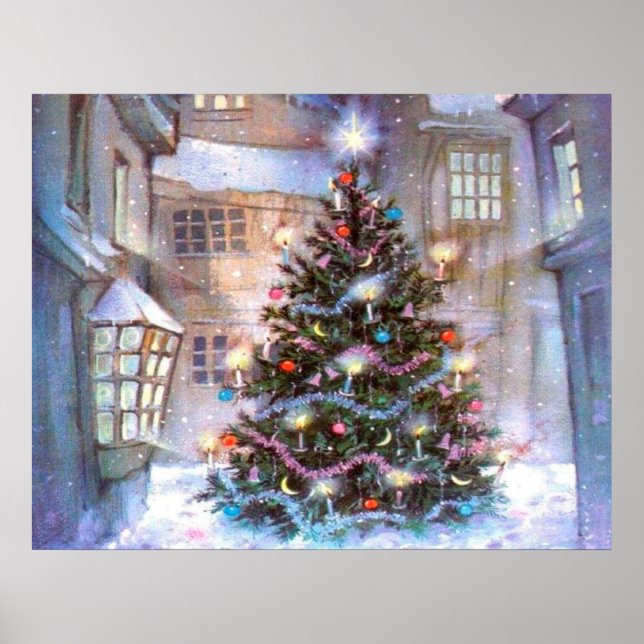 Christmas Tree Vintage Poster (Front)