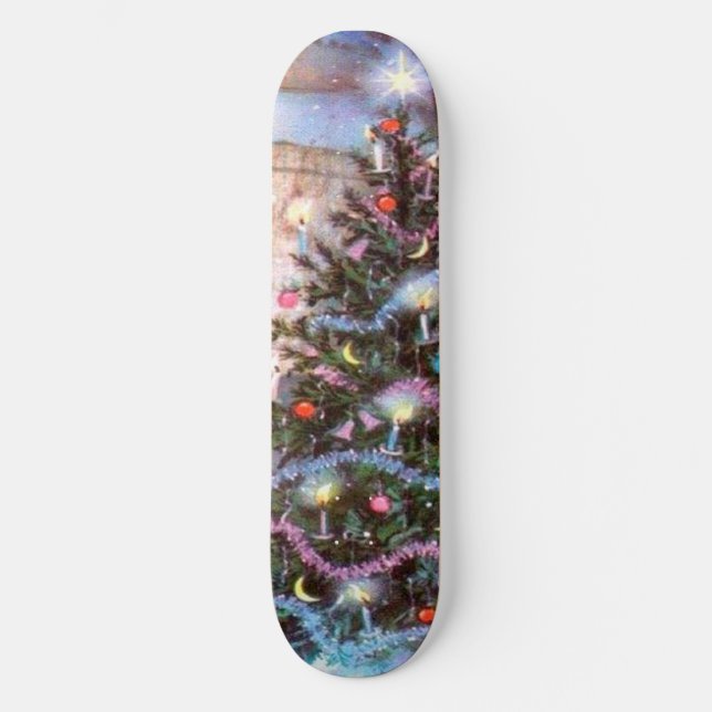 Christmas Tree Vintage Skateboard (Front)