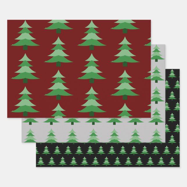 Christmas Tree Vintage Style Wrapping Craft Paper (Set)