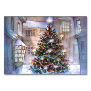 Christmas Tree Vintage Table Number