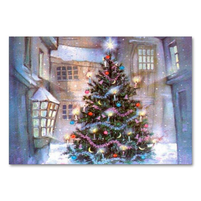 Christmas Tree Vintage Table Number (Front)