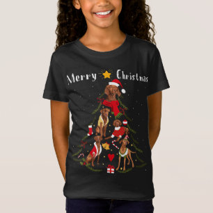Christmas Tree Vizsla Lover Xmas Dog Owner T-Shirt