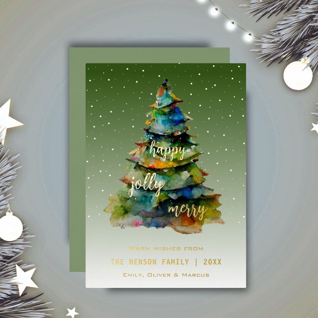 Christmas Tree Watercolor Merry Jolly Happy (Creator Uploaded)