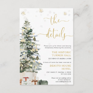 Christmas Tree Wedding Details Enclosure Card