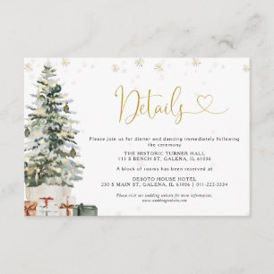 Christmas Tree Wedding Details Enclosure Card