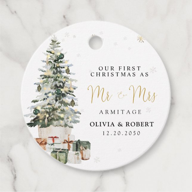 Christmas Tree Wedding Gift Tag (Front)