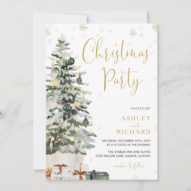 Christmas Tree Wedding Invitation (Front)