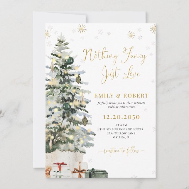 Christmas Tree Wedding Invitations (Front)