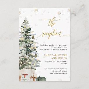 Christmas Tree Wedding Reception Enclosure Card