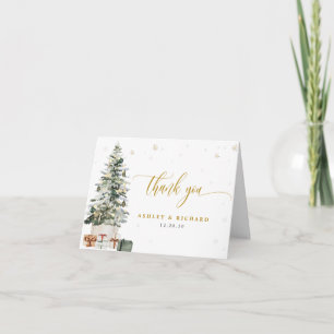 Christmas Tree Wedding Thank You Card