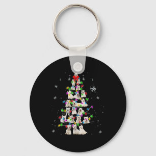 Christmas Tree Westie Dog Xmas Tree Light Snow Chr Key Ring