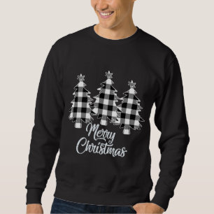 Christmas Tree White Buffalo Plaid Christmas Sweatshirt