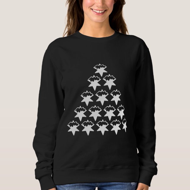 Christmas tree white snowflakes cute sweatshirt (Front)