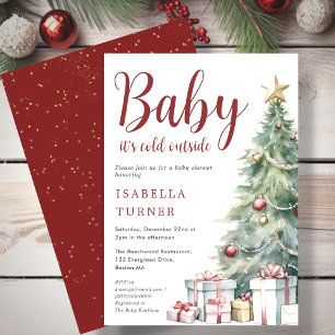 Christmas Tree   Winter Baby Shower  Invitation
