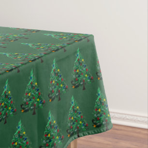 Christmas tree Winter Minimal Watercolor Elegant Tablecloth