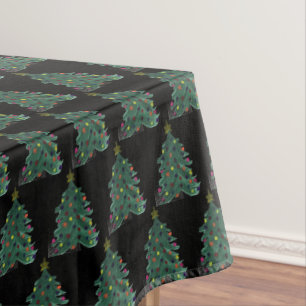 Christmas tree Winter Minimal Watercolor Elegant  Tablecloth