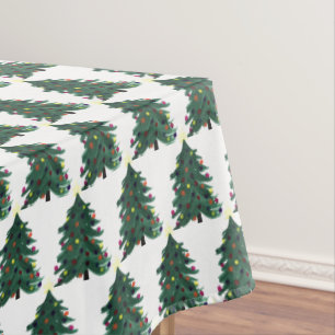 Christmas tree Winter Minimal Watercolor Elegant  Tablecloth
