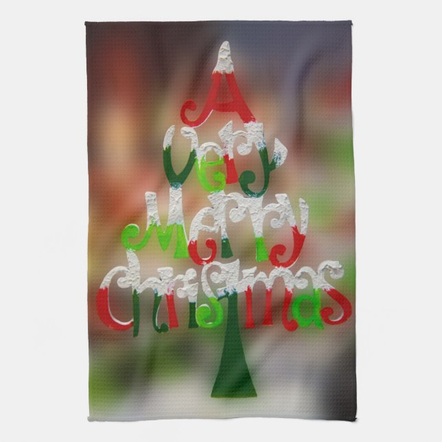 Christmas Tree Wishes Tea Towel (Vertical)