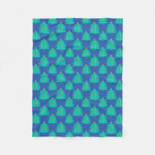Christmas Tree with Birds Fleece Blanket