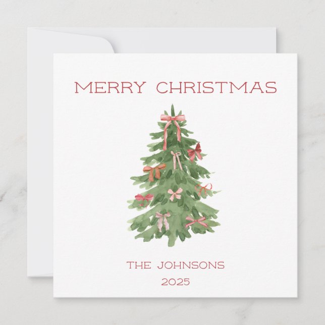 Christmas Tree with Bows Holiday Card (Front)
