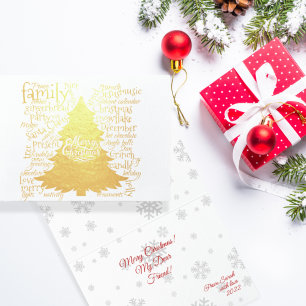 Christmas tree with Christmas words Foil Card