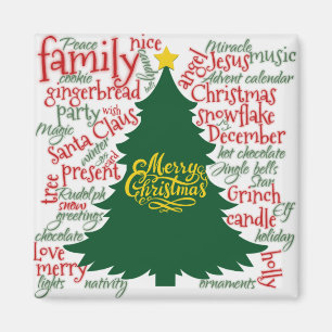 Christmas tree with Christmas words Magnet