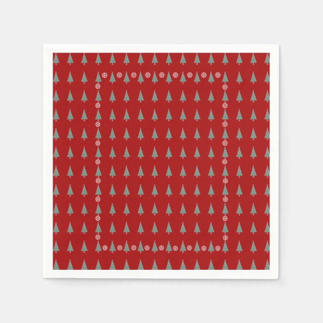 Christmas tree with decorations red bows bells napkin (Front)