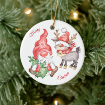 Christmas Tree With Gnome and Reindeer