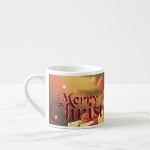 Christmas Tree with Golden Presents Espresso Cup
