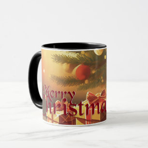 Christmas Tree with Golden Presents Mug