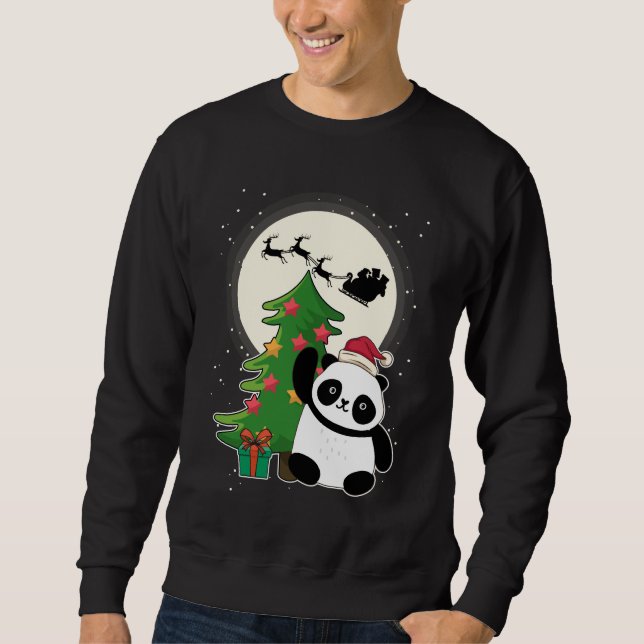 Christmas Tree With Panda Christmas Gift Sweatshirt (Front)