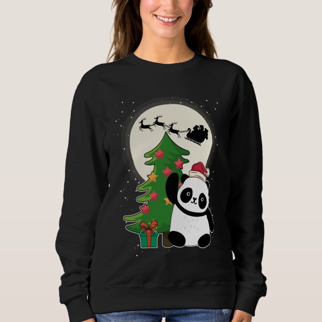 Christmas Tree With Panda Christmas Gift Sweatshirt (Front)
