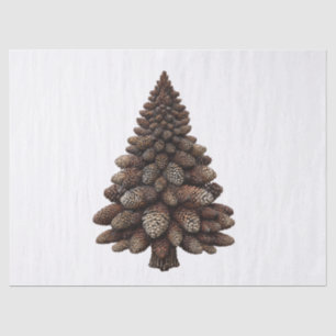 Christmas Tree with Pine Cones Artistic Pinecones Tissue Paper