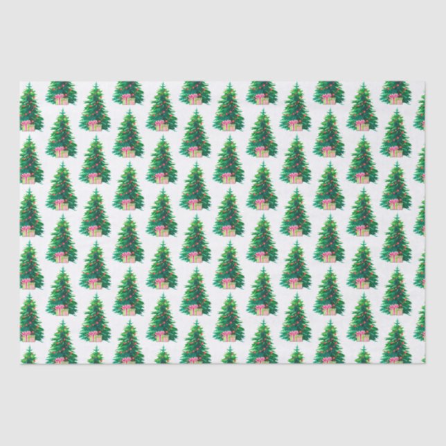 Christmas Tree With Presents Tissue Paper (Front)