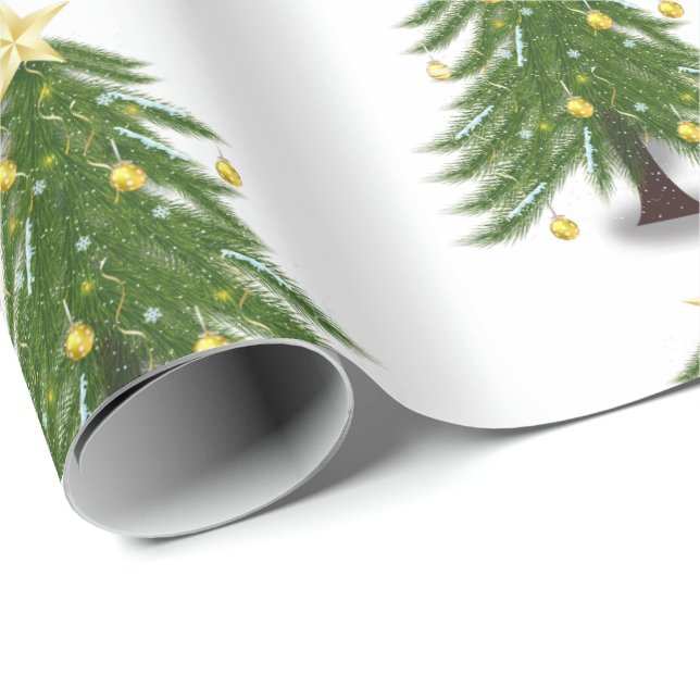 Christmas tree with Red present  wrapping Paper  (Roll Corner)