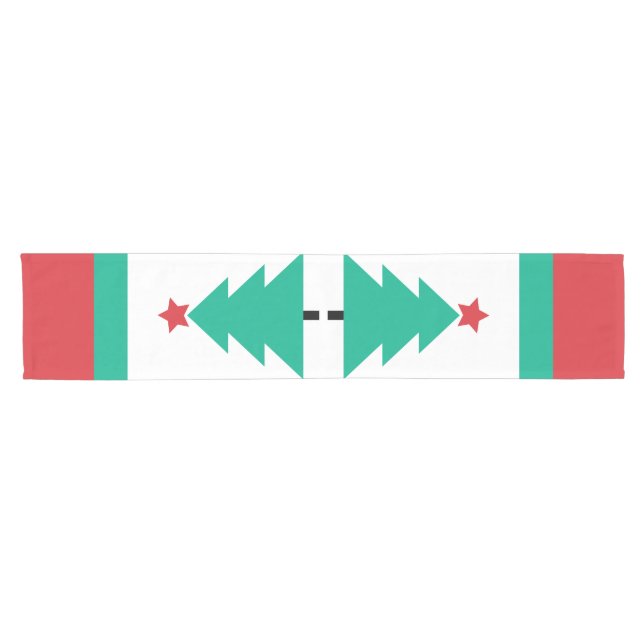 Christmas Tree with Red Star Short Table Runner (Horizontal)