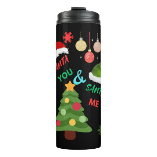 Christmas tree with Santa hat Thermal Tumbler