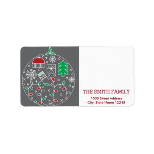 Christmas Tree with Snow Background Label