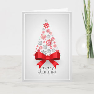 Christmas tree with snowflakes Greeting Card