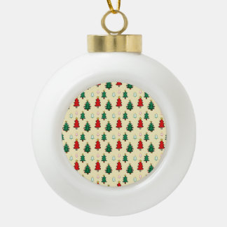Christmas tree with star topper seamless pattern ceramic ball christmas ornament