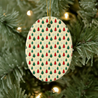 Christmas tree with star topper seamless pattern ceramic tree decoration